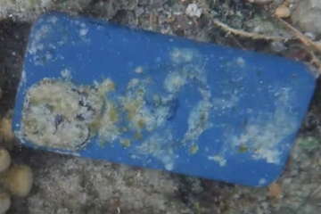 شاهد بالفيديو... هاتف آيفون لا يزال يعمل بكفاءة بعد فقدانه في قاع المحيط